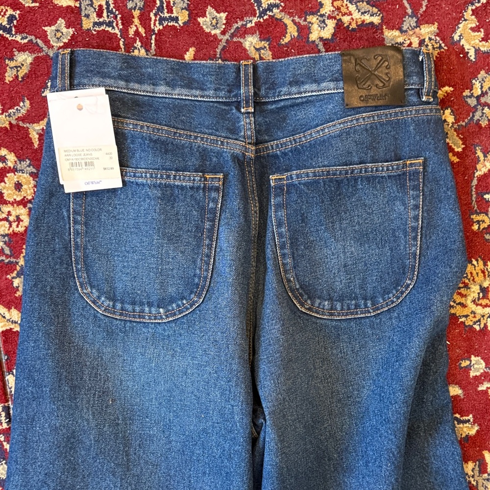 Off-White ARR Loose Leans Medium Blue Jeans 30 X 32 - Picture 9 of 12